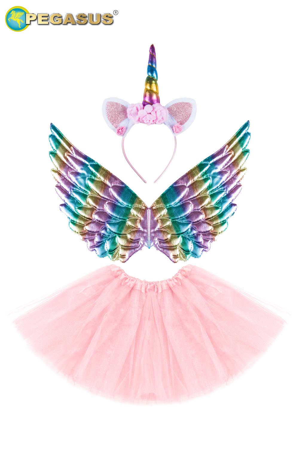 SET UNICORNO ROSA 3PZ (CERCHIETTO,ALI E GONNA)
